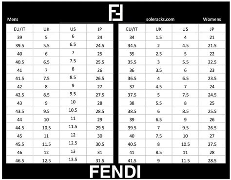 fendi women's shoes size chart